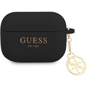 Guess 4G Charm Silikónové Puzdro pre Airpods Pro čierne