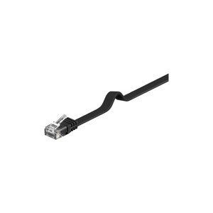 PremiumCord Plochý patch kábel UTP RJ45-RJ45 CAT6 15m čierny