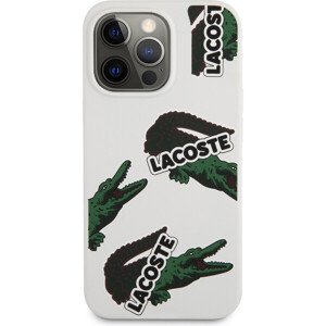 Lacoste Liquid Silicone Allover Pattern Kryt pre iPhone 13 Pro White