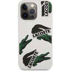 Lacoste Liquid Silicone Allover Pattern Kryt pre iPhone 13 Pro Max White