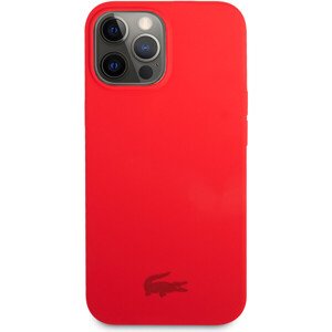 Lacoste Liquid Silicone Glossy Printing Logo Kryt pre iPhone 13 Pro Max Red