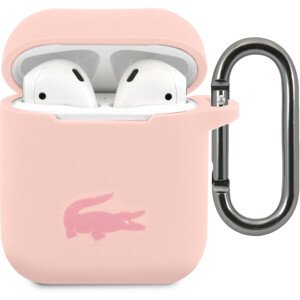 Lacoste Liquid Silicone Glossy Printing Logo Puzdro pre Airpods 1/2 Pink