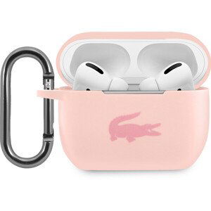 Lacoste Liquid Silicone Glossy Printing Logo Puzdro pre Airpods Pro Pink