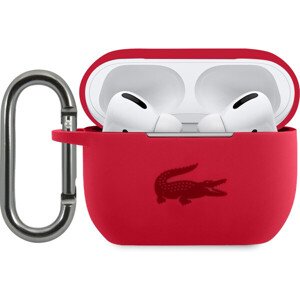 Lacoste Liquid Silicone Glossy Printing Logo Puzdro pre Airpods Pro Red