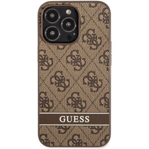 Guess PU 4G Stripe kryt iPhone 13 Pro Max hnedý