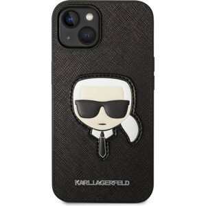 Karl Lagerfeld PU Saffiano Karl Head Zadný Kryt pre iPhone 14 Max Black