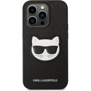 Karl Lagerfeld PU Saffiano Choupette Head kryt iPhone 14 Pro Max čierny