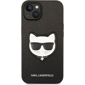 Karl Lagerfeld PU Saffiano Choupette Head Zadný Kryt pre iPhone 14 Black