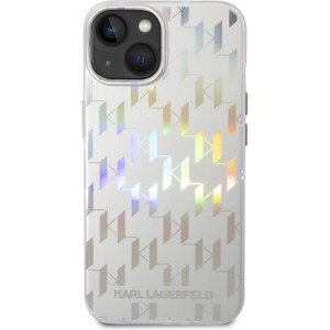 Karl Lagerfeld Iridescent Monogram Zadný Kryt pre iPhone 14 Max Silver