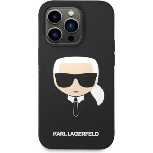 Karl Lagerfeld MagSafe kryt Liquid Silicone Karl Head iPhone 14 Pro čierny