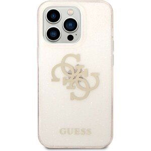 Guess TPU Big 4G Full Glitter kryt iPhone 14 Pro zlatý