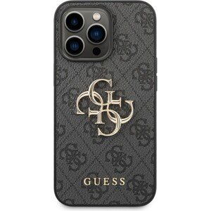 Guess PU 4G Metal Logo kryt iPhone 14 Pro Max šedý