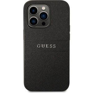 Guess PU Leather Saffiano Zadný Kryt pre iPhone 14 Pro Black