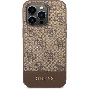 Guess 4G Stripe kryt iPhone 14 Pro hnedý