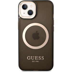 Guess Translucent MagSafe Kompatibilný Zadný Kryt pre iPhone 14 Black