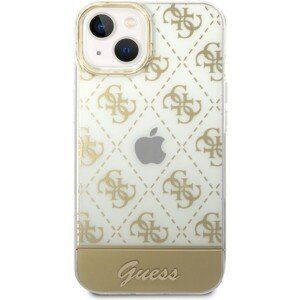 Guess PC/TPU Peón Glitter Script Logo Zadný kryt pre iPhone 14 Max Gold