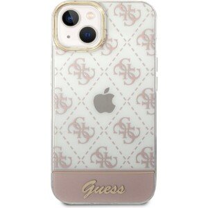 Guess PC/TPU Peón Glitter Script Logo Zadný kryt pre iPhone 14 Max Pink