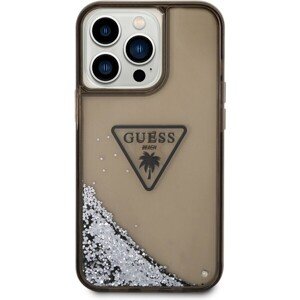 Guess PC/TPU Liquid Glitter Triangle Logo Zadný Kryt pre iPhone 14 Pro Max Black