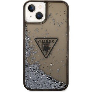 Guess PC/TPU Liquid Glitter Triangle Logo Zadný Kryt pre iPhone 14 Max Black