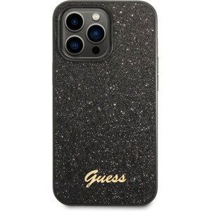 Guess PC/TPU Glitter Flakes Metal Logo Zadný Kryt pre iPhone 14 Pro Max Black