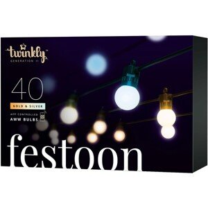 Twinkly Festoon Multi-Color 20 ks chytré žiarovky G45 10m