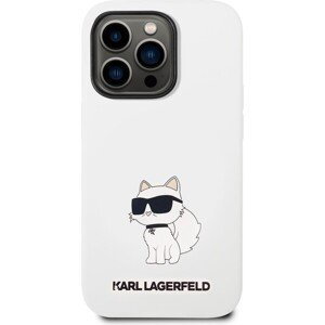 Karl Lagerfeld Liquid Silicone Choupette NFT kryt iPhone 14 Pro Max biely