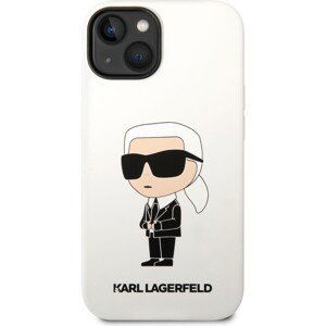 Karl Lagerfeld Liquid Silicone Ikonik NFT kryt iPhone 14 biely