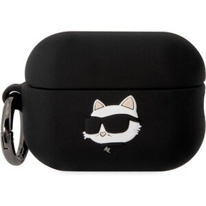 Karl Lagerfeld 3D Logo NFT Choupette Head Silikónové Puzdro pre Airpods Pro 2 Black