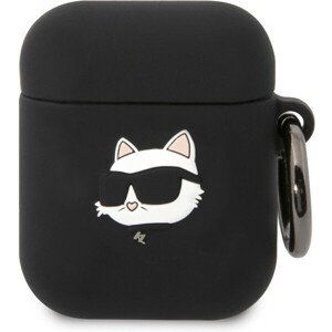 Karl Lagerfeld 3D Logo NFT Choupette Head Silikónové Puzdro pre Airpods 1/2 Black