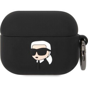 Karl Lagerfeld 3D Logo NFT Karl Head Silikónové Puzdro pre Airpods Pro Black