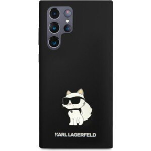 Karl Lagerfeld Liquid Silicone Choupette NFT Zadný Kryt pre Samsung Galaxy S23 Ultra Black