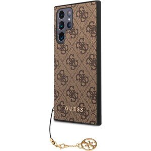 Guess 4G Charms Zadný Kryt pre Samsung Galaxy S23 Ultra Brown