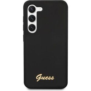 Guess Liquid Silicone Metal Logo Zadný Kryt pre Samsung Galaxy S23 Black