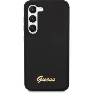 Guess Liquid Silicone Metal Logo Zadný Kryt pre Samsung Galaxy S23+ Black