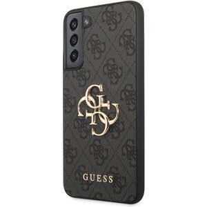 Guess PU 4G Metal Logo Zadný Kryt pre Samsung Galaxy S23+ Grey