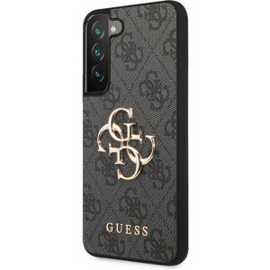 Guess PU 4G Metal Logo Zadný Kryt pre Samsung Galaxy S23 Grey