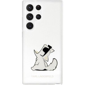 Karl Lagerfeld PC/TPU Choupette Eat Zadný Kryt pre Samsung Galaxy S23 Ultra Transparent