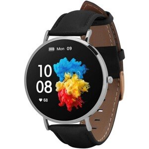 Garett Smartwatch Verona strieborná, čierny remienok