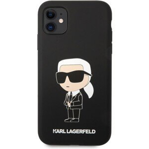 Karl Lagerfeld Liquid Silicone Ikonik NFT Zadný Kryt pre iPhone 11 Black