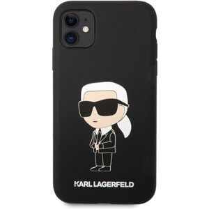 Karl Lagerfeld Liquid Silicone Ikonik NFT Zadný Kryt pre iPhone 11 Black