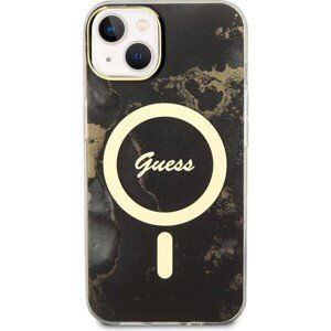 Guess Marble IML MagSafe Kompatibilný Zadný Kryt pre iPhone 14 Black