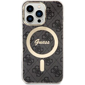 Guess 4G IML MagSafe Kompatibilný Zadný Kryt pre iPhone 13 Pro Black