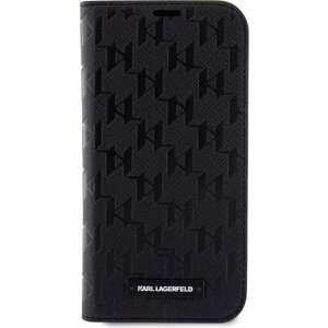 Karl Lagerfeld PU Saffiano Monogram Book Puzdro pre iPhone 13 Black