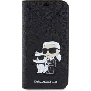 Karl Lagerfeld PU Saffiano Karl and Choupette NFT Book Puzdro pre iPhone 11 Black