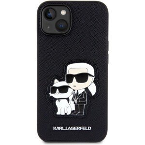 Karl Lagerfeld PU Saffiano Karl and Choupette NFT Zadný Kryt pre iPhone 13 Black