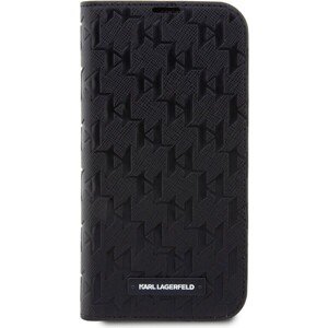 Karl Lagerfeld PU Saffiano Monogram Book Puzdro pre iPhone 13 Pro Max Black