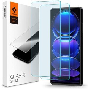 Spigen Glass tR Slim tvrdené sklo 2 Pack Xiaomi Redmi Note 12 Pro 5G/Redmi Note 12 Pro+ 5G/POCO X5 P