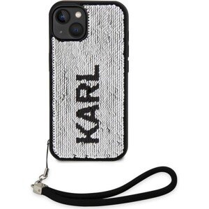 Karl Lagerfeld Sequins Reversible Zadný Kryt pre iPhone 14 Black/Silver