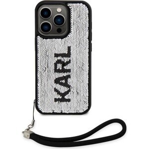 Karl Lagerfeld Sequins Reversible Zadný Kryt pre iPhone 13 Pro Black/Silver