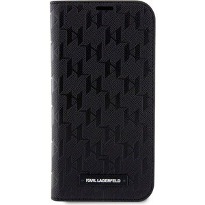 Karl Lagerfeld PU Saffiano Monogram Book Puzdro pre iPhone 13 Pro Black